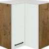 Clearance Flex-Well Exclusiv Küchen-Eck-Oberschrank Vintea 60x60cm Magnolie - Lancelot Oak