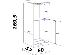 Clearance Flex-Well Exclusiv Küchen-Geräteumbauschr. Lara 60cm Anthra.-San Remo Eiche