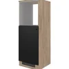 Flex-Well Exclusiv Küchenschränke<Küchen-Geräteumbauschr. Capri 60cm Schwarz Matt-Endgrain Oak