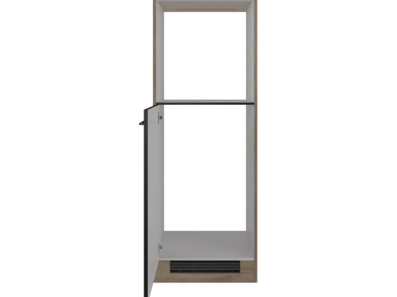 Flex-Well Exclusiv Küchenschränke<Küchen-Geräteumbauschr. Capri 60cm Schwarz Matt-Endgrain Oak
