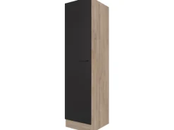 Flex-Well Exclusiv Küchenschränke<Küchen-Geschirrschrank Capri 50 cm Schwarz Matt-Endgrain Oak