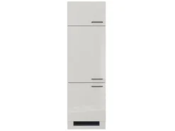 Flex-Well Exclusiv Kühlschränke|Küchenschränke<Küchen-Geräteschrank Lund 60cm 200cm Lichtgrau Gl.-Rauchgrau
