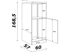 Flex-Well Exclusiv Küchen-Geräteumbauschrank Vintea 60cm Magnolie matt - O.< Küchenschränke|Kühlschränke