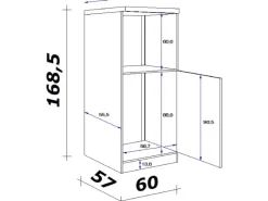 New Flex-Well Exclusiv Küchen-Geräteschrank Cara 60cm (H169cm) Schilfgrün-Artisan
