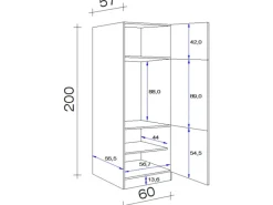 Discount Flex-Well Exclusiv Küchen-Geräteschrank Cara 60x200cm Schilfgrün matt-Artisan E.