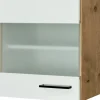 Flex-Well Exclusiv Küchen-Glas-Oberschrank Vintea 50cm Magnolie-Lancelot Oak< Küchenschränke