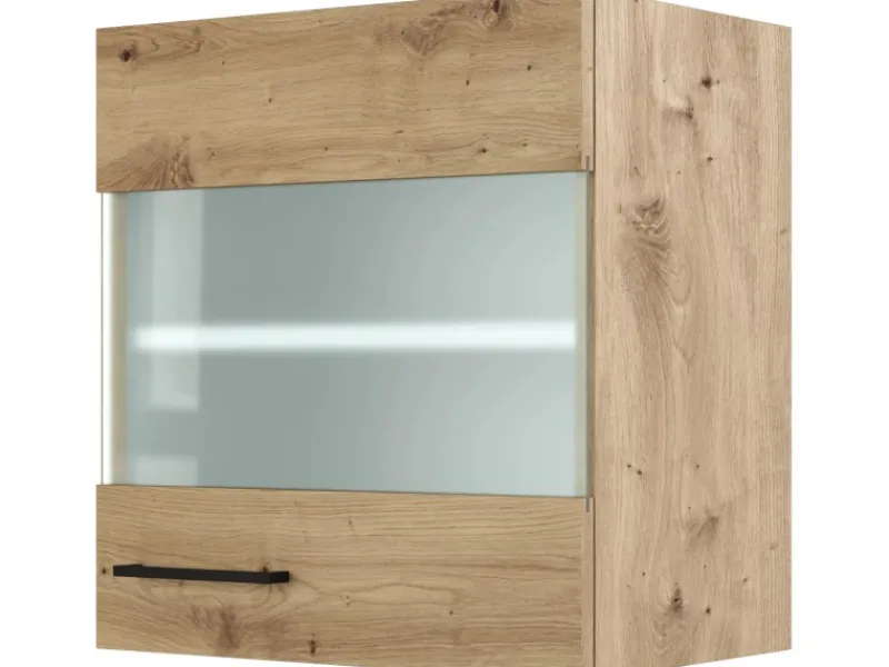 Online Flex-Well Exclusiv Küchen-Glas-Oberschrank Cara 50cmx55cm Artisan Eiche