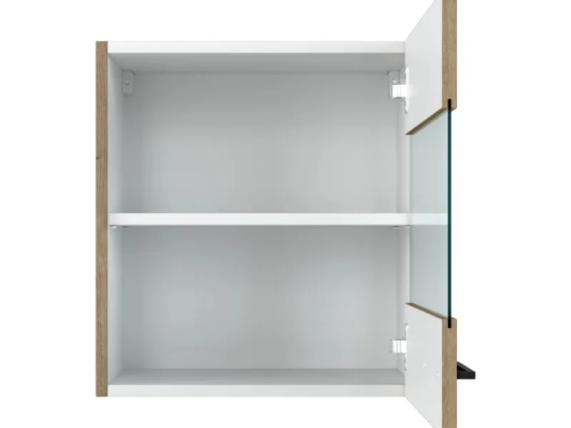 Online Flex-Well Exclusiv Küchen-Glas-Oberschrank Cara 50cmx55cm Artisan Eiche
