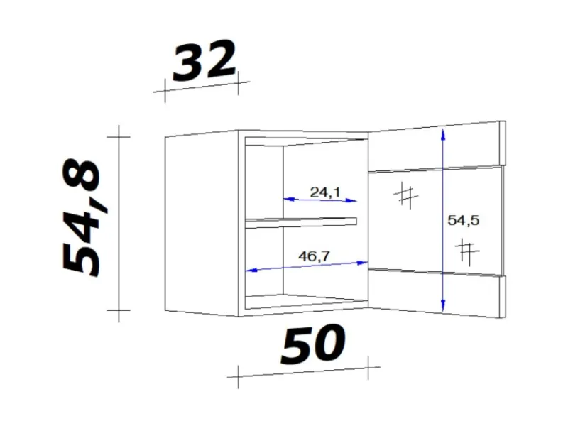 Online Flex-Well Exclusiv Küchen-Glas-Oberschrank Cara 50cmx55cm Artisan Eiche