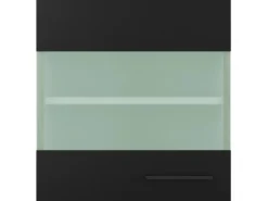 Flex-Well Exclusiv Küchenschränke<Küchen-Glas-Oberschrank Capri 50 cm Schwarz Matt-Endgrain Oak