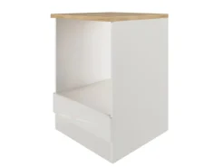 Flex-Well Exclusiv Herde|Küchenschränke<Küchen-Herdumbauschrank Lund 60 cm Lichtgrau glänzend