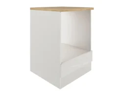 Flex-Well Exclusiv Herde|Küchenschränke<Küchen-Herdumbauschrank Lund 60 cm Lichtgrau glänzend