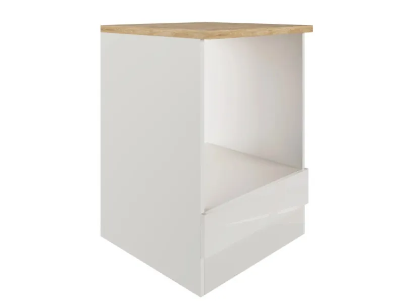 Flex-Well Exclusiv Herde|Küchenschränke<Küchen-Herdumbauschrank Lund 60 cm Lichtgrau glänzend