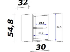 Flex-Well Exclusiv Küchenschränke<Küchen-Hängeschrank Lara 30 cm -San Remo Eiche