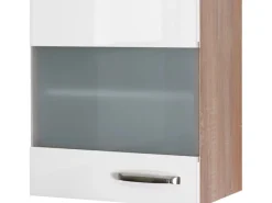 Discount Flex-Well Exclusiv Küchen-Hängeschrank Valero 50x55cm Hgl.-Weiß-Sonoma Eiche