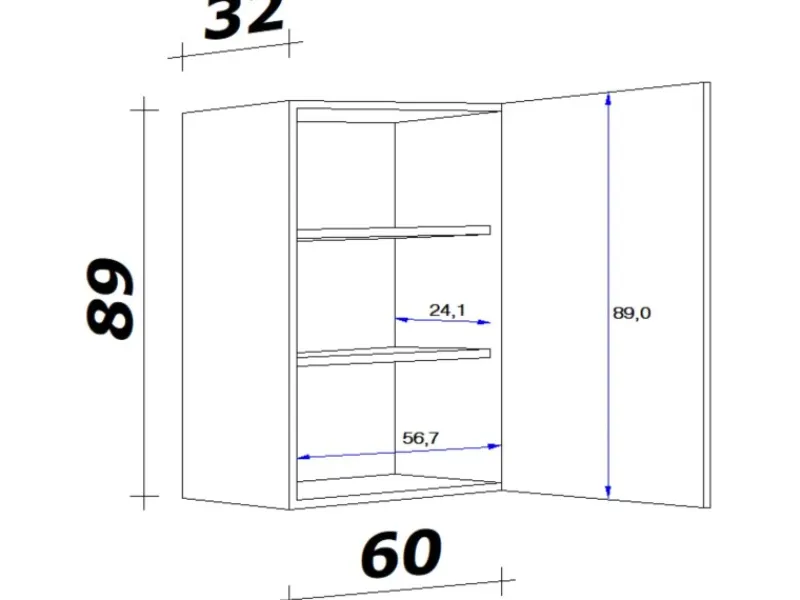 Flex-Well Exclusiv Küchen-Hängeschrank Lara 60x89cm Anthrazit-San Remo Eiche< Küchenschränke