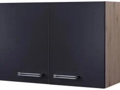Flex-Well Exclusiv Küchenschränke<Küchen-Hängeschrank Lara 80 cm Anthrazit-San Remo Eiche