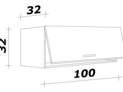 Best Flex-Well Exclusiv Küchen-Kurz-Hängeschrank Joelina 100 x 32 cm Weiß