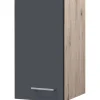 New Flex-Well Exclusiv Küchen-Oberschrank Morena 30cm Basaltgrau matt-San Remo Eiche