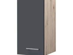 New Flex-Well Exclusiv Küchen-Oberschrank Morena 30cm Basaltgrau matt-San Remo Eiche