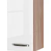 Flex-Well Exclusiv Küchenschränke<Küchen-Oberschrank Valero 30x55cm Hochglanz Weiß-Sonoma Eiche