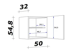 New Flex-Well Exclusiv Küchen-Oberschrank Cara 50x 55cm Artisan Eiche Nachbildung