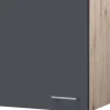Flex-Well Exclusiv Küchen-Oberschrank Morena 50cm Basaltgrau matt-San Remo Eiche< Küchenschränke