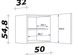 Flex-Well Exclusiv Küchen-Oberschrank Morena 50cm Basaltgrau matt-San Remo Eiche< Küchenschränke