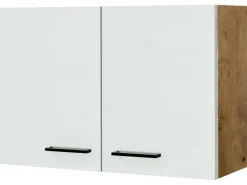 Flex-Well Exclusiv Küchen-Oberschrank Vintea 80 cm Magnolie matt - Lancelot Oak< Küchenschränke