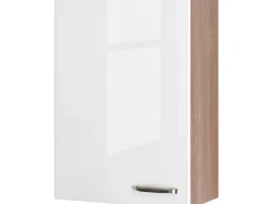 Flex-Well Exclusiv Küchenschränke<Küchen-Oberschrank Valero 60x89cm Hochglanz Weiß-Sonoma Eiche