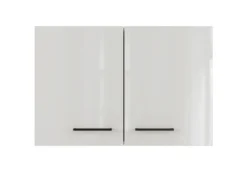 Flex-Well Exclusiv Küchenschränke<Küchen-Oberschrank Lund 80x55cm Lichtgrau glänzend-Rauchgrau