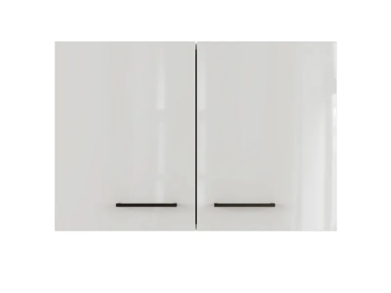 Flex-Well Exclusiv Küchenschränke<Küchen-Oberschrank Lund 80x55cm Lichtgrau glänzend-Rauchgrau