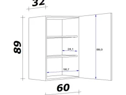 Discount Flex-Well Exclusiv Küchen-Oberschrank groß Morena 60x89cm Basaltgrau-San Remo