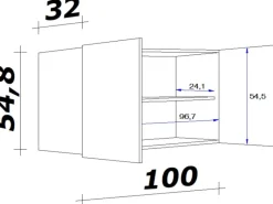 Flex-Well Exclusiv Küchenschränke<Küchen-Oberschrank Capri 100 cm Schwarz Matt-Endgrain Oak
