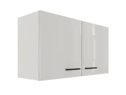 Flex-Well Exclusiv Küchenschränke<Küchen-Oberschrank Lund 100x55cm Lichtgrau glänzend-Rauchgrau