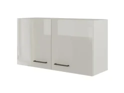 Flex-Well Exclusiv Küchenschränke<Küchen-Oberschrank Lund 100x55cm Lichtgrau glänzend-Rauchgrau