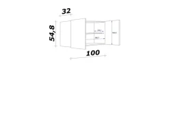 Flex-Well Exclusiv Küchenschränke<Küchen-Oberschrank Lund 100x55cm Lichtgrau glänzend-Rauchgrau