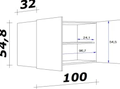 Discount Flex-Well Exclusiv Küchen-Oberschrank Morena 100cm Basaltgrau-San Remo Eiche