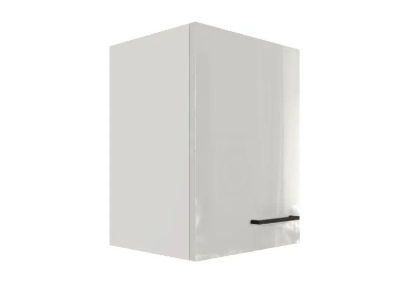Clearance Flex-Well Exclusiv Küchen-Oberschrank Lund 40x55cm Lichtgrau glänzend-Rauchgrau