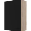 Flex-Well Exclusiv Küchenschränke<Küchen-Oberschrank Capri 60x 89cm Schwarz Matt-Endgrain Oak