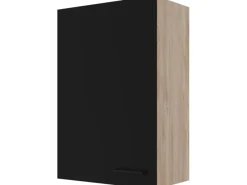 Flex-Well Exclusiv Küchenschränke<Küchen-Oberschrank Capri 60x 89cm Schwarz Matt-Endgrain Oak