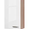 Flex-Well Exclusiv Küchen-Oberschrank Valero 50x89cm Hochglanz Weiß-Sonoma Eiche< Küchenschränke