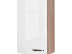Flex-Well Exclusiv Küchen-Oberschrank Valero 50x89cm Hochglanz Weiß-Sonoma Eiche< Küchenschränke