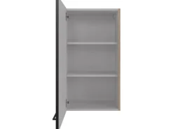 Flex-Well Exclusiv Küchen-Oberschrank Capri 50x 89cm Schwarz Matt-Endgrain Oak< Küchenschränke