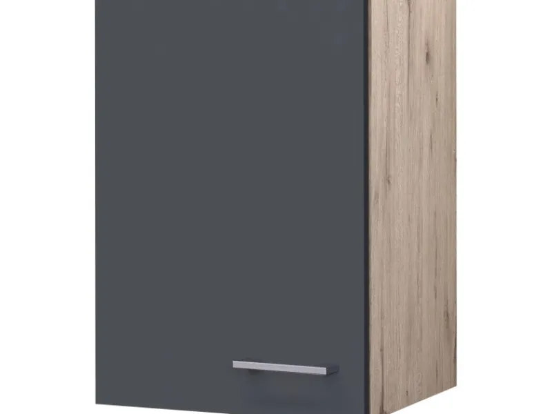 Flex-Well Exclusiv Küchenschränke<Küchen-Oberschrank Morena 40cm Basaltgrau matt-San Remo Eiche