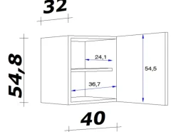 Hot Flex-Well Exclusiv Küchen-Oberschrank Vintea 40 cm Magnolie matt - Lancelot Oak
