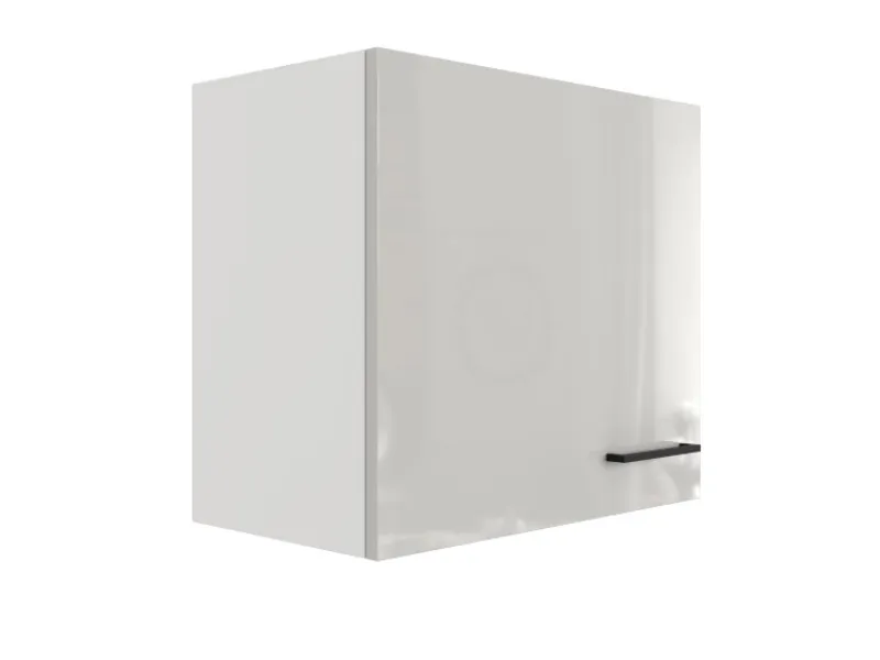 Clearance Flex-Well Exclusiv Küchen-Oberschrank Lund 60x55cm Lichtgrau glänzend-Rauchgrau
