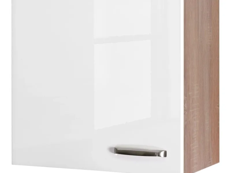 Flex-Well Exclusiv Küchenschränke<Küchen-Oberschrank Valero 60x55cm Hochglanz Weiß-Sonoma Eiche
