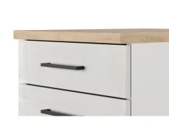 Flex-Well Exclusiv Küchenschränke<Küchen-Schubkastenschrank Lund 50cm Lichtgrau glänzend