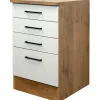 Flex-Well Exclusiv Küchenschränke<Küchen-Schubkasten-Unterschrank Vintea 50cm Magnolie-L.